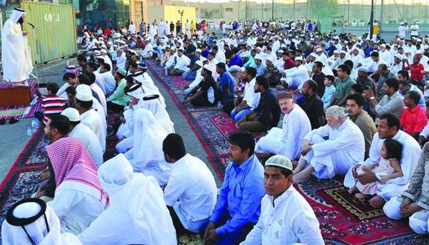 Eid prayer at Al Sadd Club. PICTURE: Nasar K Moidheenrnrn