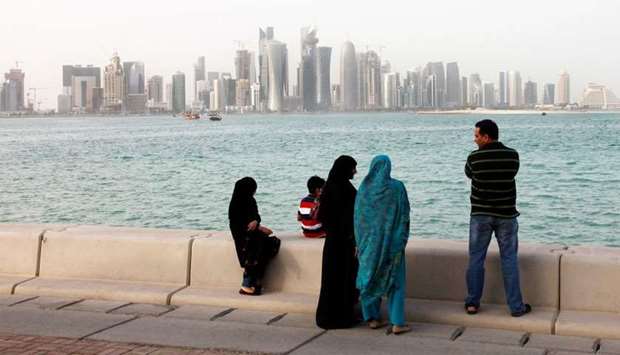 A view of Doha skyline from the corniche.