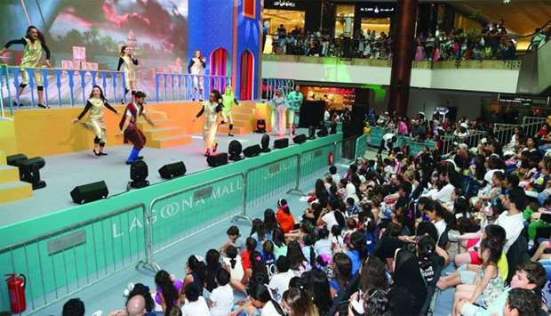 A capacity crowd enjoys the musical Aladdin, performed at Lagoona Mall on Wednesday as part of the Eid al-Fitr entertainment programme in connection with Summer in Qatar. The shows will continue until Saturday. The timings are 3.30pm, 6.30pm and 9.30pm. Entry is free. PICTURE: Anas Khalid.
