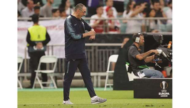 Maurizio Sarri guided Chelsea to the Europa League trophy and third place in the Premier League. (Reuters)