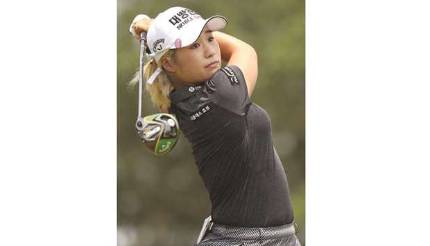 Jeongeun Lee6 of South Korea hits a tee shot on the first hole during the final round of the US Womenu2019s Open Championship at the Country Club of Charleston in Charleston, South Carolina, on June 2, 2019. (Getty Images/AFP)