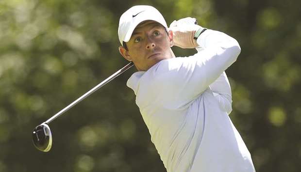 Rory McIlroy of Northern Ireland plays his shot from the seventh tee during the first round of the RBC Canadian Open in Hamilton, Canada, yesterday. (Getty Images/AFP)