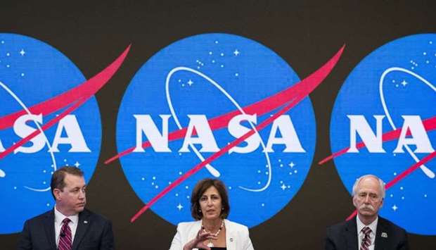 (L-R) NASA Chief Financial Officer Jeff DeWit, ISS Deputy Director Robyn Gatens and NASA Associate Administrator for Human Exploration and Operations Bill Gerstenmaier