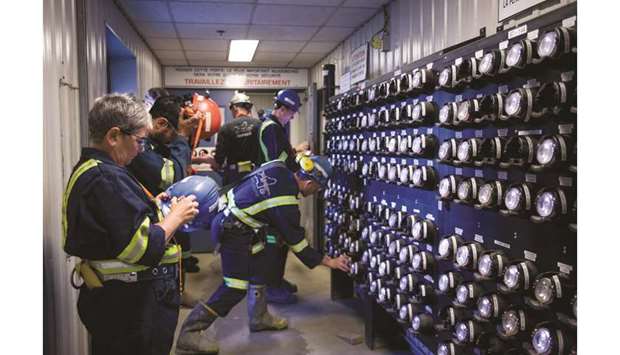 Contractors prepare for work at the underground Agnico Eagle Mines in Quebec, Canada (file). Agnico is prepared to do an end run around the US should President Donald Trumpu2019s threatened tariffs on Mexican goods bite.