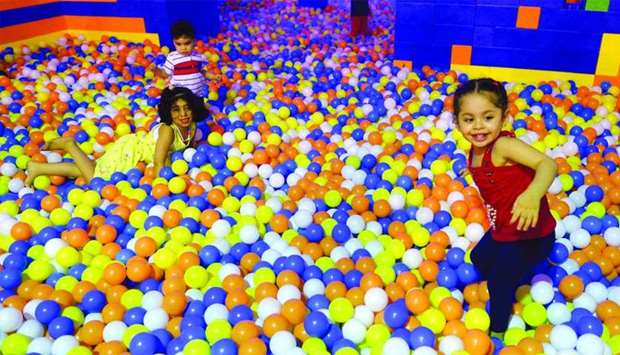 Kids enjoy in the ball pit. PICTURE: Shaji Kayamkulam.rnrn