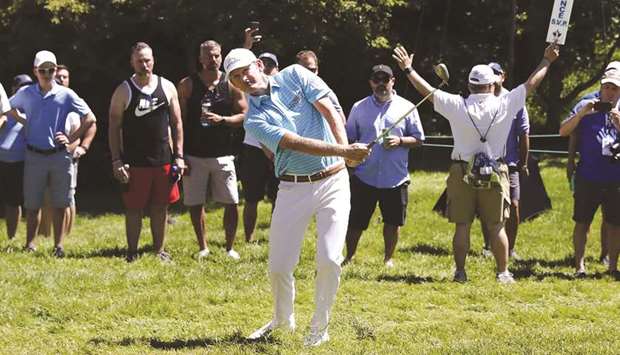 Brandt Snedeker of the United States chips on to the seventh green during the second round of the RBC Canadian Open at Hamilton Golf and Country Club in Hamilton, Canada.