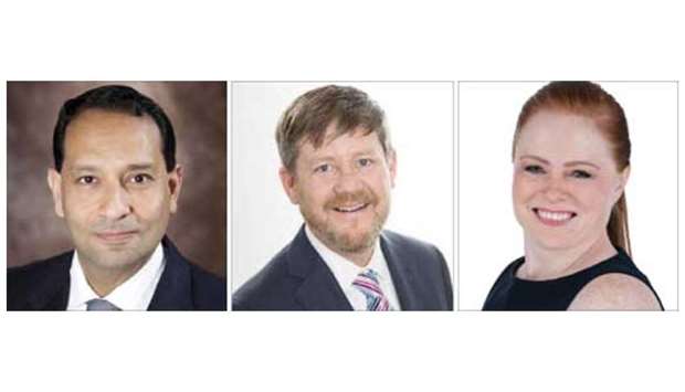 From left: US Chamber of Commerce senior vice president for Middle East and Turkey Affairs Khush Choksy; vice president of Middle East Affairs Steve Lutes and manager for Middle East Affairs Liz Clark.