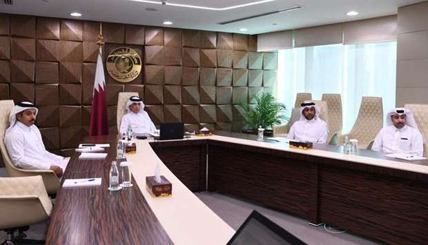 HE the Minister of State for Foreign Affairs Sultan bin Saad al-Muraikhi taking part in the open-ended virtual extraordinary meeting of the Organisation of Islamic Co-operation (OIC) Executive Committee