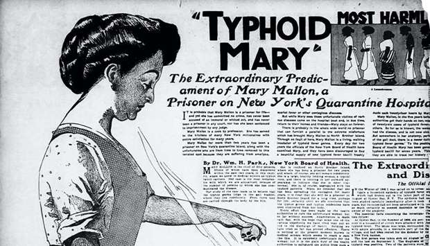 BLAST FROM THE PAST: There is the famous early 20th century case of u201cTyphoid Maryu201d, a cook who infected 53 people in various households in the US with typhoid fever despite displaying no symptoms herself.