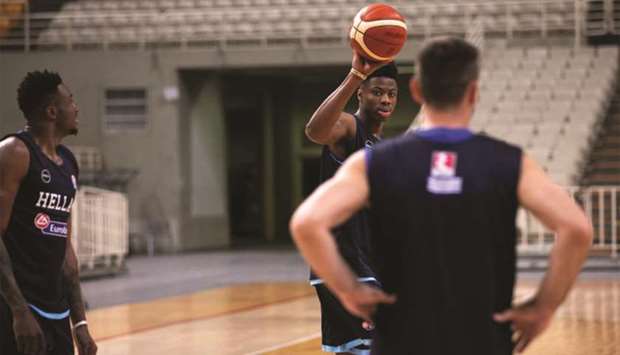 Kostas Antetokounmpo (centre) during a training session for the 2019 FIBA World Cup in China at the Olympic Athletic Center of Athens, Greece, on August 2, 2019. (TNS)