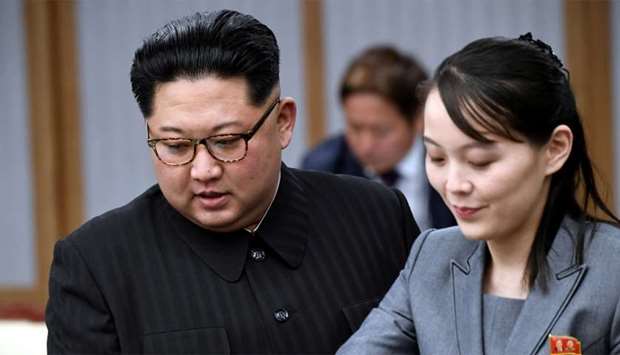 North Korean leader Kim Jong Un and his sister Kim Yo Jong