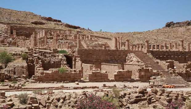 Jordanu2019s ancient city of Petra is pictured empty of tourists, amid the Covid-19 pandemic crisis.