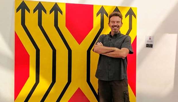 DISTINCT: The artist with his work entitled Diversion.