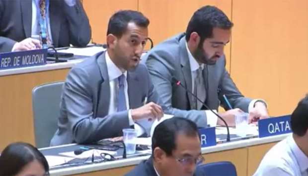 Saleh Abdullah Al Mana making an intervention in one of the WTO meetings