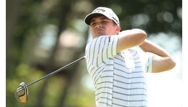 Will Gordon of the United States plays his shot from the 18th tee during the second round of the Travelers Championship at TPC River Highlands in Cromwell, Connecticut, yesterday. (AFP)