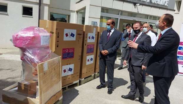 The aid contains 6,500 coronavirus test kits and six ventilators under an agreement signed between Qatar Charity and Kosovo's Ministry of Health.