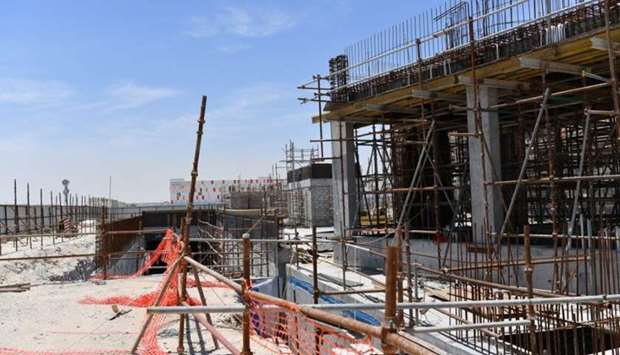 Work at the under-construction Al Meshaf health centre