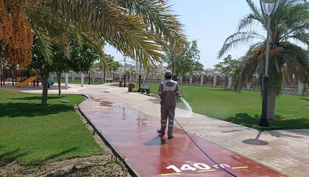 Cleaning, sanitisation and maintenance work being carried out at various parks and beaches in the country.