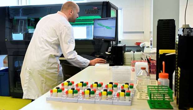 Coronavirus vaccine research: Senior technician Benoit Samson-Couterie, conducts research into antibodies against the coronavirus disease (Covid-19) in a laboratory at Sanquin blood bank in Amsterdam, Netherlands.