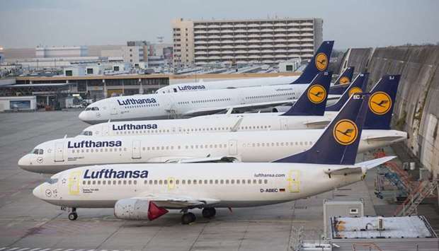 Deutsche Lufthansa passenger jets sit on the tarmac in Frankfurt. Shares in Deutsche Lufthansa have fallen almost 40% this year, giving the airline a market capitalisation of about u20ac4.8bn. That makes it the 61st largest German company by market value, while the DAX is reserved for the countryu2019s 30 biggest companies.