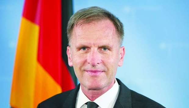 German ambassador Hans-Udo Muzelrn