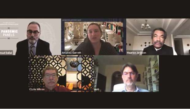 Participants in a discussion during the Pandemic Panels.