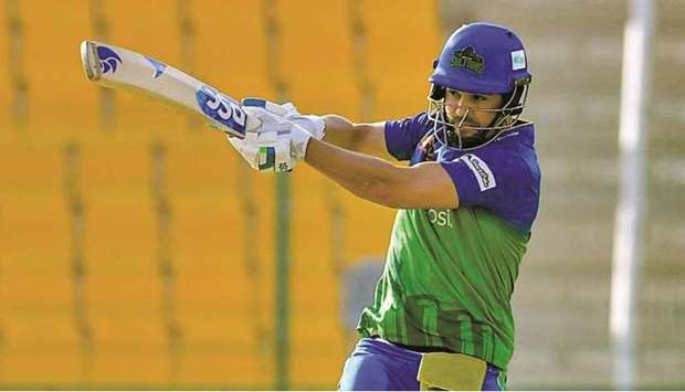 Multan Sultansu2019 Rilee Rossouw plays a shot during the Pakistan Super League match against Karachi Kings in Abu Dhabi yesterday.