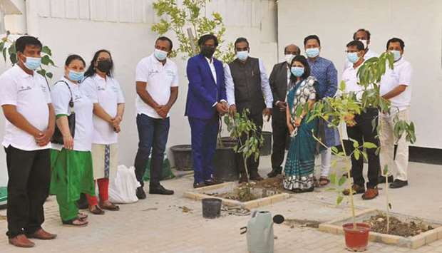 The tree was planted by Padma Karri, Second Secretary at Embassy of India, along with A P Manikantan, immediate past president of ICC.