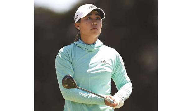 Danielle Kang of the United States hits a shot on the 7th hole during the second round of the LPGA Mediheal Championship at Lake Merced Golf Club in Daly City, California. (Getty Images/AFP)