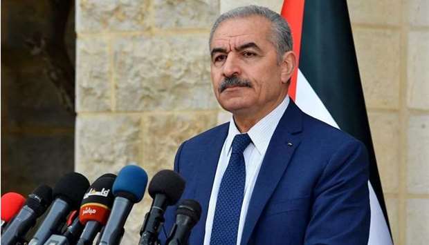 Palestinian Prime Minister Mohammad Shtayyeh in Ramallah, West Bank on 13 April 2020 . Palestinian Prime Ministry/Anadolu Agency
