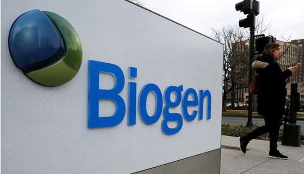 A sign marks a Biogen facility in Cambridge, Massachusetts, US on January 26, 2017. REUTERS