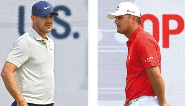 Brooks Koepka and compatriot Bryson DeChambeau (right). (AFP)