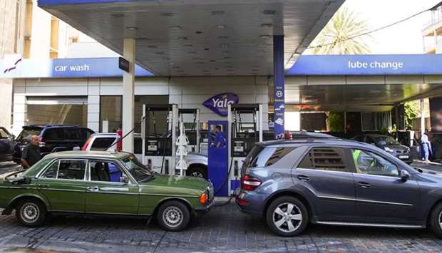 Cars queue for fuel at a gas station in Beirut, Lebanon. REUTERS