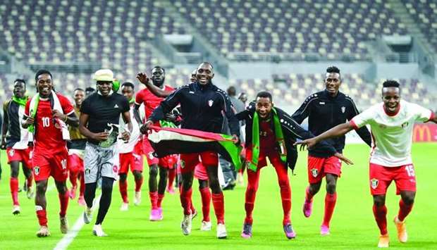 The Sudan team celebrating. PICTURE:  Noushad Thekkayil