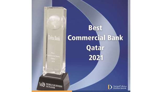 The 'Best Commercial Bank in Qatar 2021' award.