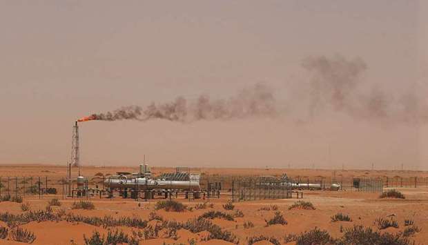 A flame from a Saudi Aramco oil installation in the desert near the oil-rich area of Khouris, 160km east of Riyadh (file).