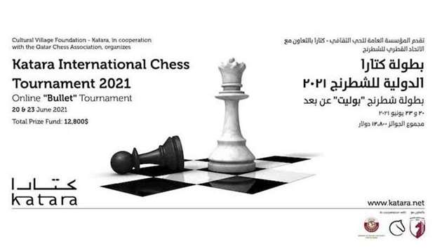 The worldwide open event is being conducted by the Qatar Chess Federation (QCF) in co-operation with the Cultural Village Foundation u2013 Katara from June 20 to 23.