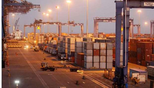 A general view of a container terminal is seen at Mundra Port, one of the ports handled by India's Adani Ports and Special Economic Zone Ltd, in the western Indian state of Gujarat April 1, 2014. REUTERS