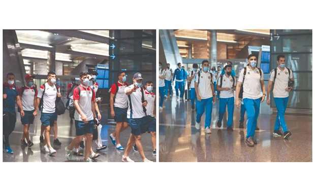 Palestine and Kuwait players arrive in Doha for the FIFA Arab Cup Qatar 2021 qualifiers on Tuesday. Palestine take on Comoros on Thursday, while Kuwait face Bahrain on Friday.