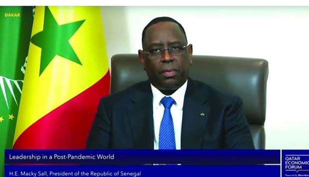 President of the Republic of Senegal Macky Sall participating in the QEF session.