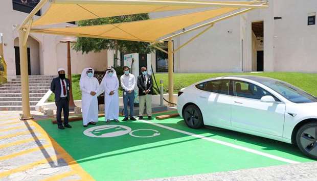 Kahramaa installs its 19th fastest electric car charger in Qatar at Katara