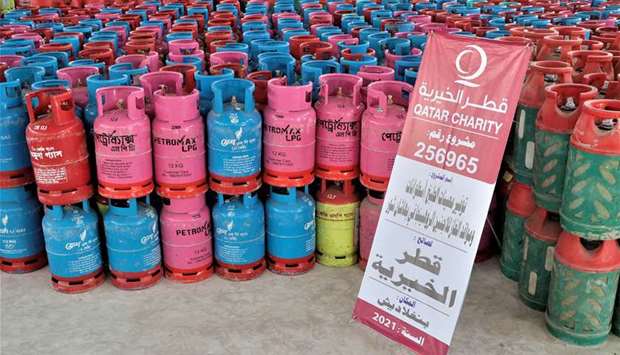 Relief assistance provided by Qatar Charity.