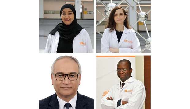 Clockwise from left: Dr. Hager ElGeed, Dr. Maguy El Hajj, Ahmed Awaisu, and Professor Ashraf Khalil