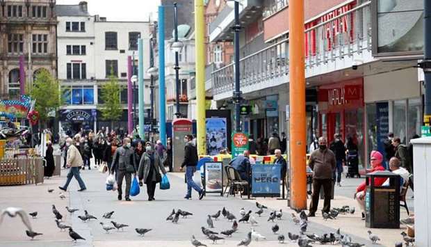 A general view of Leicester city centre, amid the spread of the coronavirus disease (COVID-19), in Leicester, Britain, May 27, 2021. REUTERS/Andrew Boyers