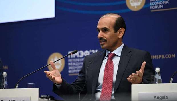 HE Saad Sherida Al-Kaabi, the Minister of State for Energy Affairs and the President and CEO of Qatar Petroleum speaks during a session on Energy Transformations held as part of the St. Petersburg International Economic Forum in the Russian Federation.