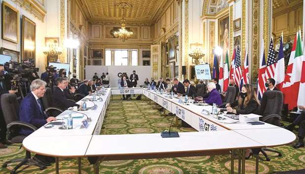 Attendees during the Group of Seven Finance Ministers summit in London. The G7 advanced economies agreed the outline of a global deal on taxation that could give governments greater rights to tax US tech giants and set a floor for corporate rates around the world.