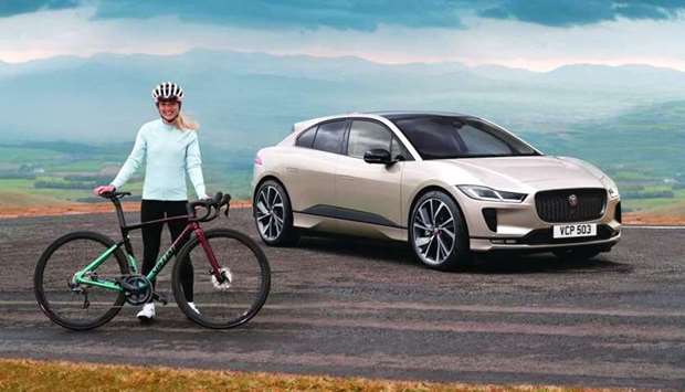 The award-winning all-electric performance SUV model was driven by Olympic and World champion cyclist Elinor Barker.