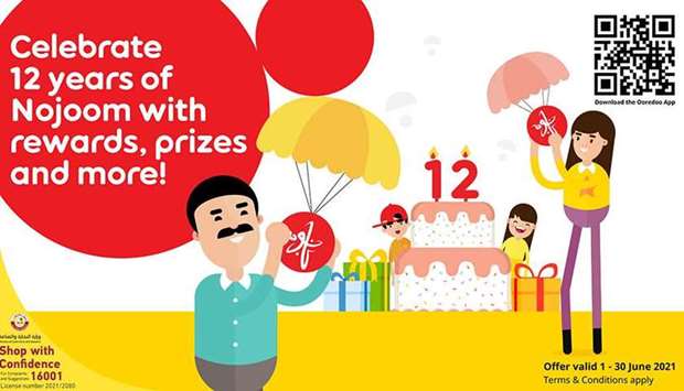 Until June 30, 2021, Ooredoo will be running activities giving Nojoom members the chance to win up t