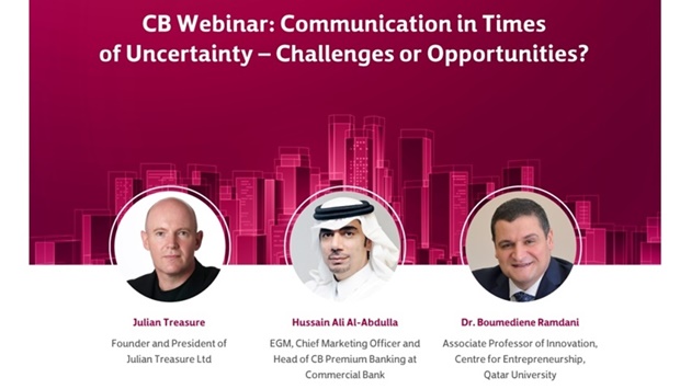 Commercial Bank, will be hosting its first webinar for the year on June 20 under the title of u201cCommunication in times of uncertainty u2013 challenges or opportunities?u201d