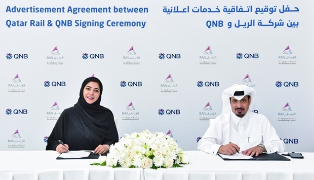 QNB Group has signed a co-operation agreement with Qatar Rail, which will enable the bank to promote its brand on Doha Metrou2019s trains and in three metro network stations.